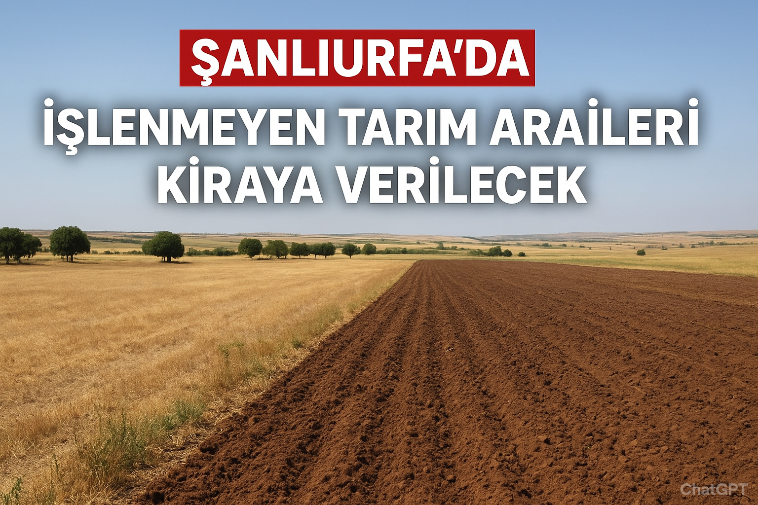 Urfa'da İşlenmeyen Tarlalar Kiraya Verilecek 