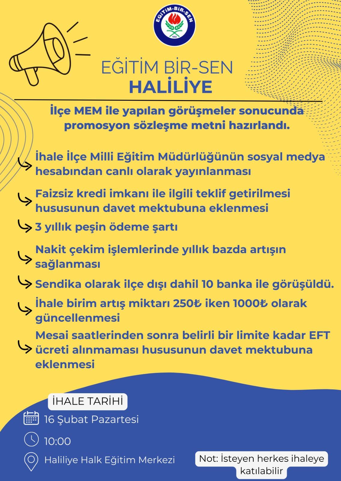 Haliliye'de Promosyon İhale Takvimi Belli Oldu